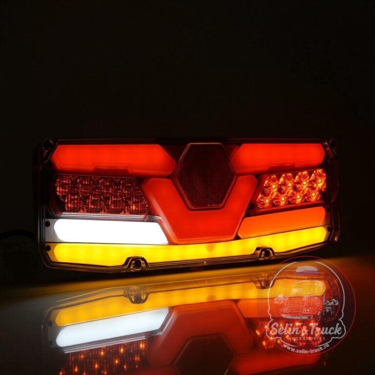 Польский задний (левый) прямоугольный фонарь NEON+LED WAS 1190 W171D L