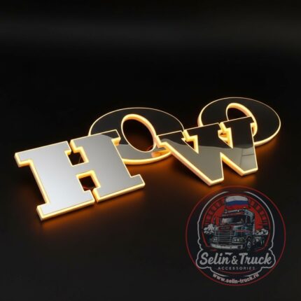 Буквы на капот HOWO с подсветкой (оранж. 24v)