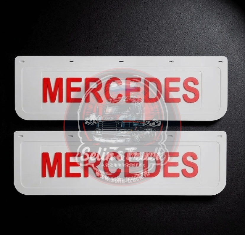 Брызговики MERCEDES (бел/красн) Брызговики MERCEDES (бел/красн) — изображение 1