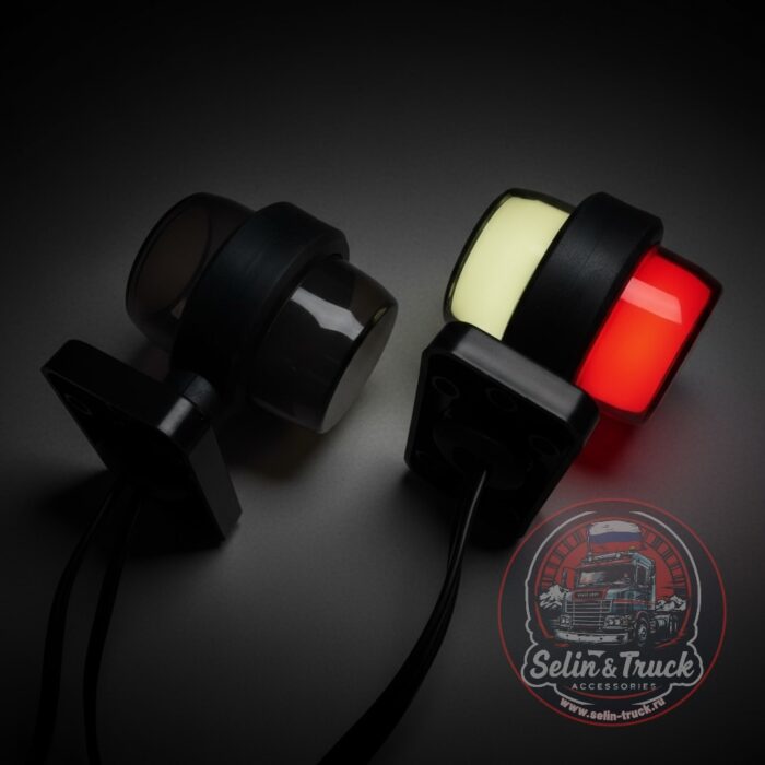 Леденцы "БОЧОНКИ" HS dark neon (красно/белые) 12/24V - комплект. Рожки бочонки "HS DARK NEON" (красно/белые) 12/24V - комплект. — изображение 1