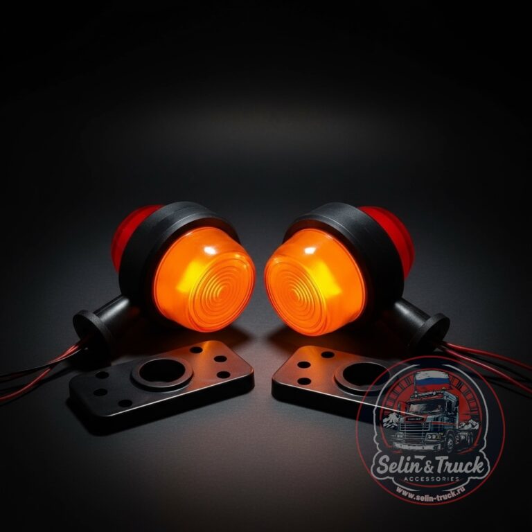 Рожки бочонки "OSCHL NEON" (красно/оранж) 12/24V - комплект.