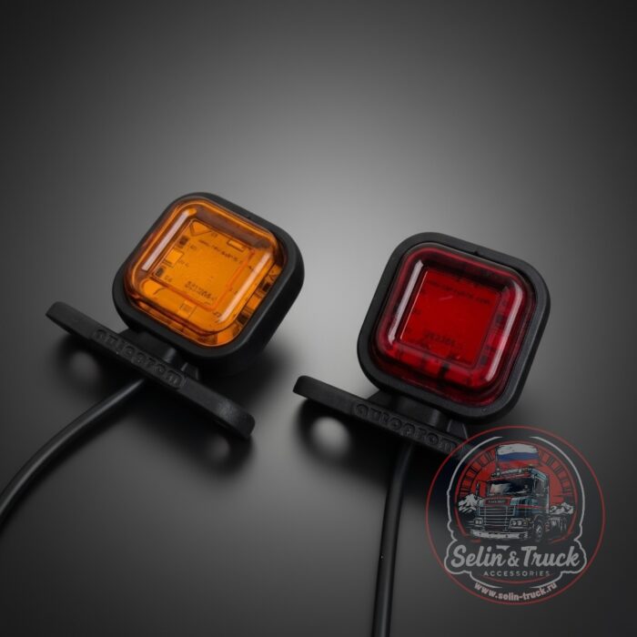 Рожки квадратные "MINI-led" 12/24V- красно/оранж - компл. Рожки квадратные "MINI-led" 12/24V- красно/оранж - компл. — изображение 1